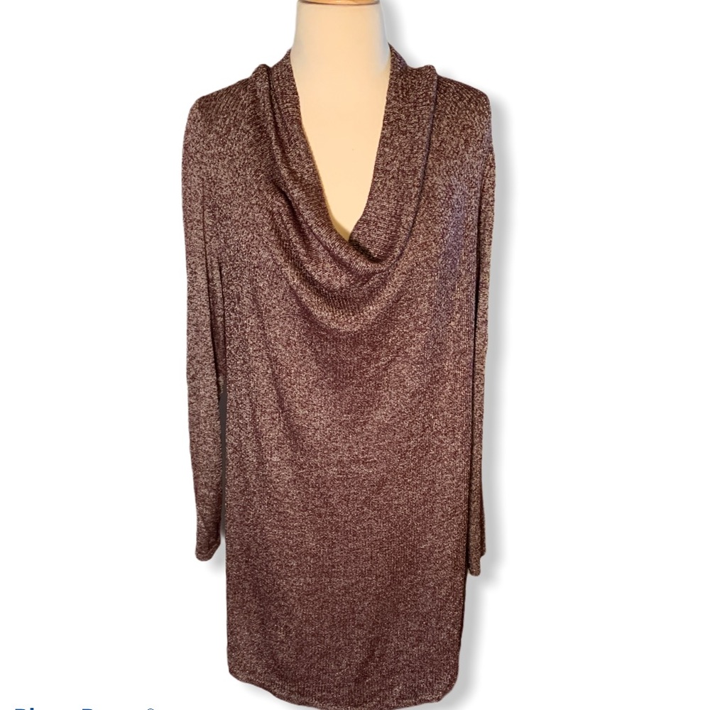 CATO Burgundy Silver Knit Tunic or Dress, 18W